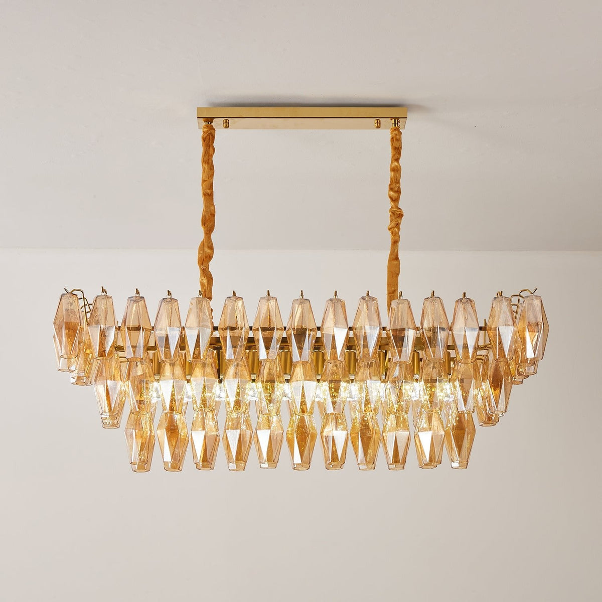 Staggered Glass Chandelier — Chandelier | Maison Monashee — view 12