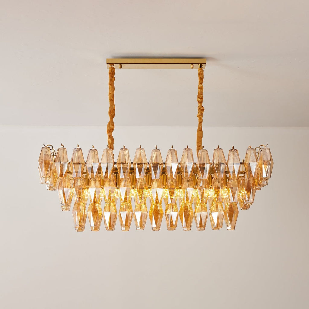 Staggered Glass Chandelier — Chandelier | Maison Monashee — view 13