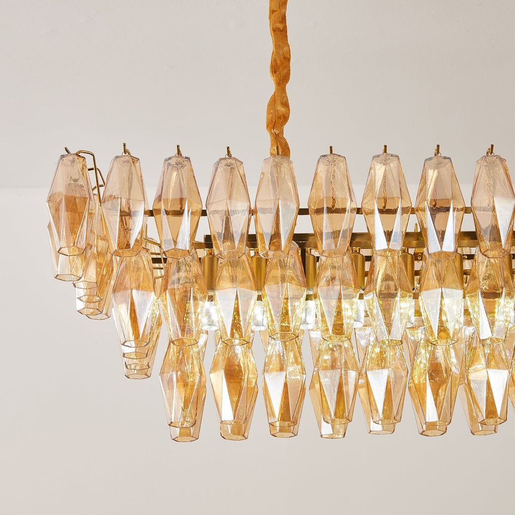 Staggered Glass Chandelier — Chandelier | Maison Monashee — view 14
