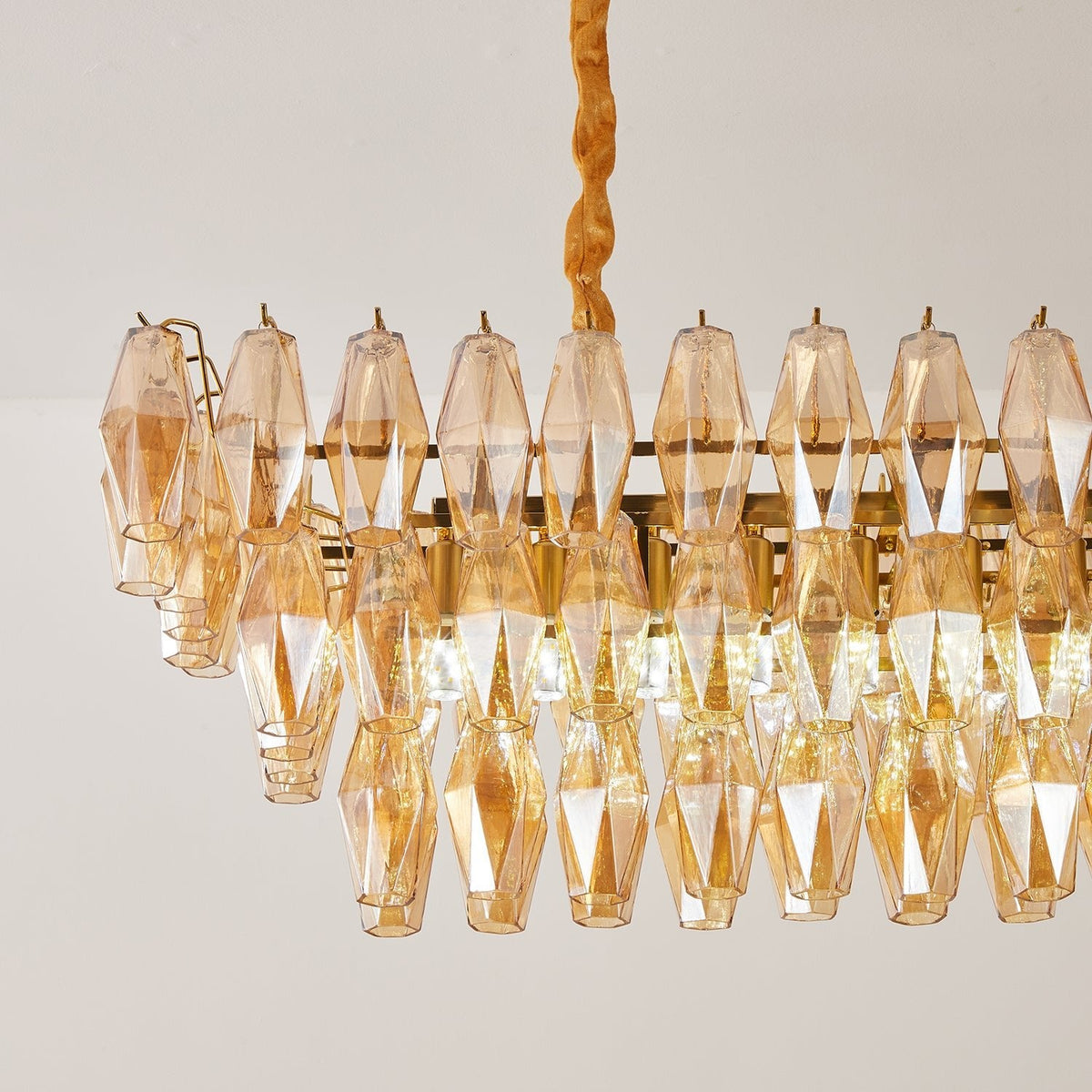 Staggered Glass Chandelier — Chandelier | Maison Monashee — view 14