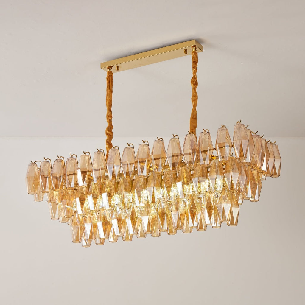 Staggered Glass Chandelier — Chandelier | Maison Monashee — view 17