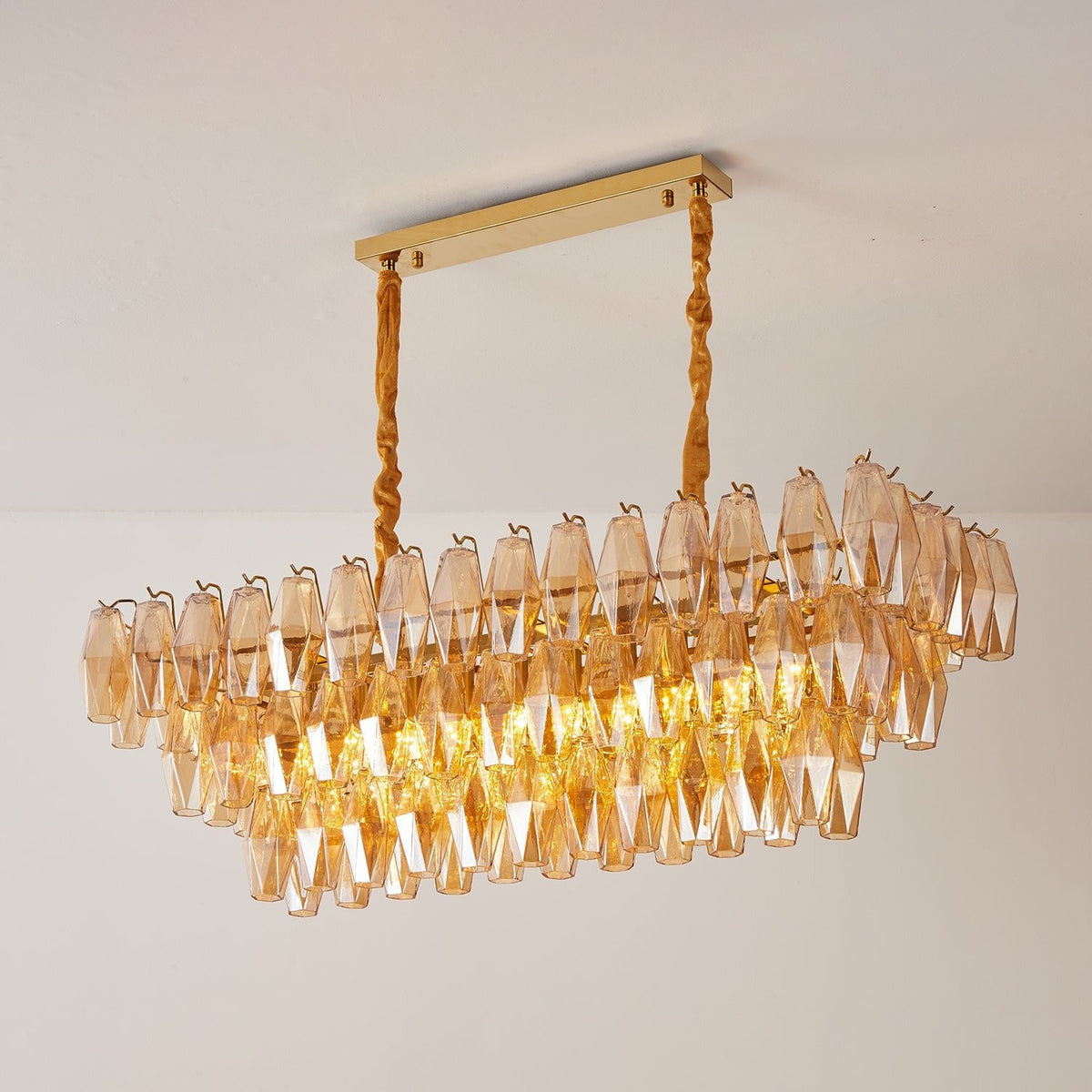 Staggered Glass Chandelier — Chandelier | Maison Monashee — view 18
