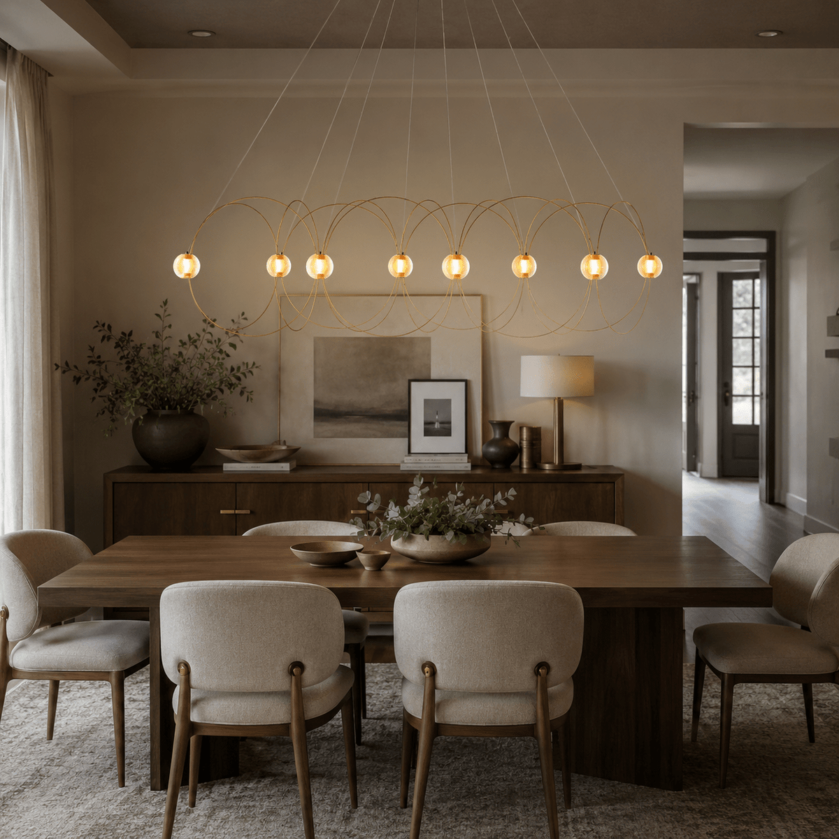 Amber Glass Chandelier Light — Chandelier | Maison Monashee — view 8