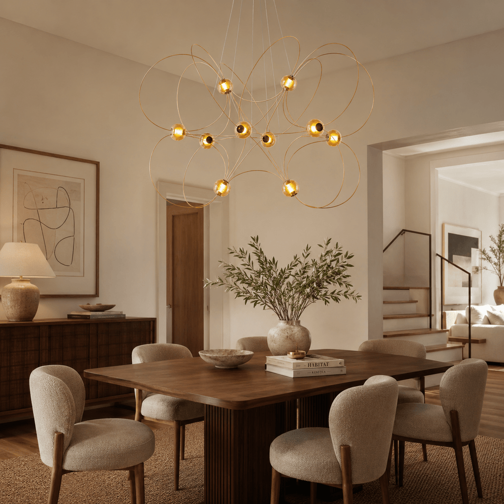 Amber Glass Chandelier Light — Chandelier | Maison Monashee — view 7