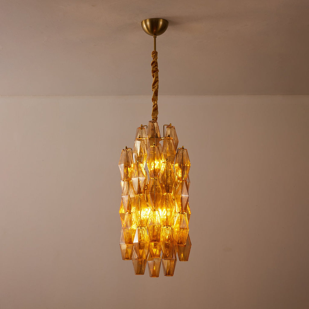 Rectangular Glass Chandelier — Chandelier | Maison Monashee — view 10