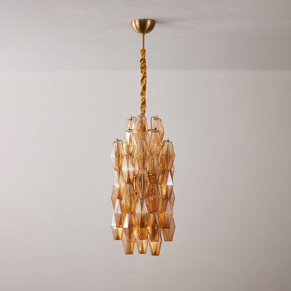 Rectangular Glass Chandelier — Chandelier | Maison Monashee — view 11