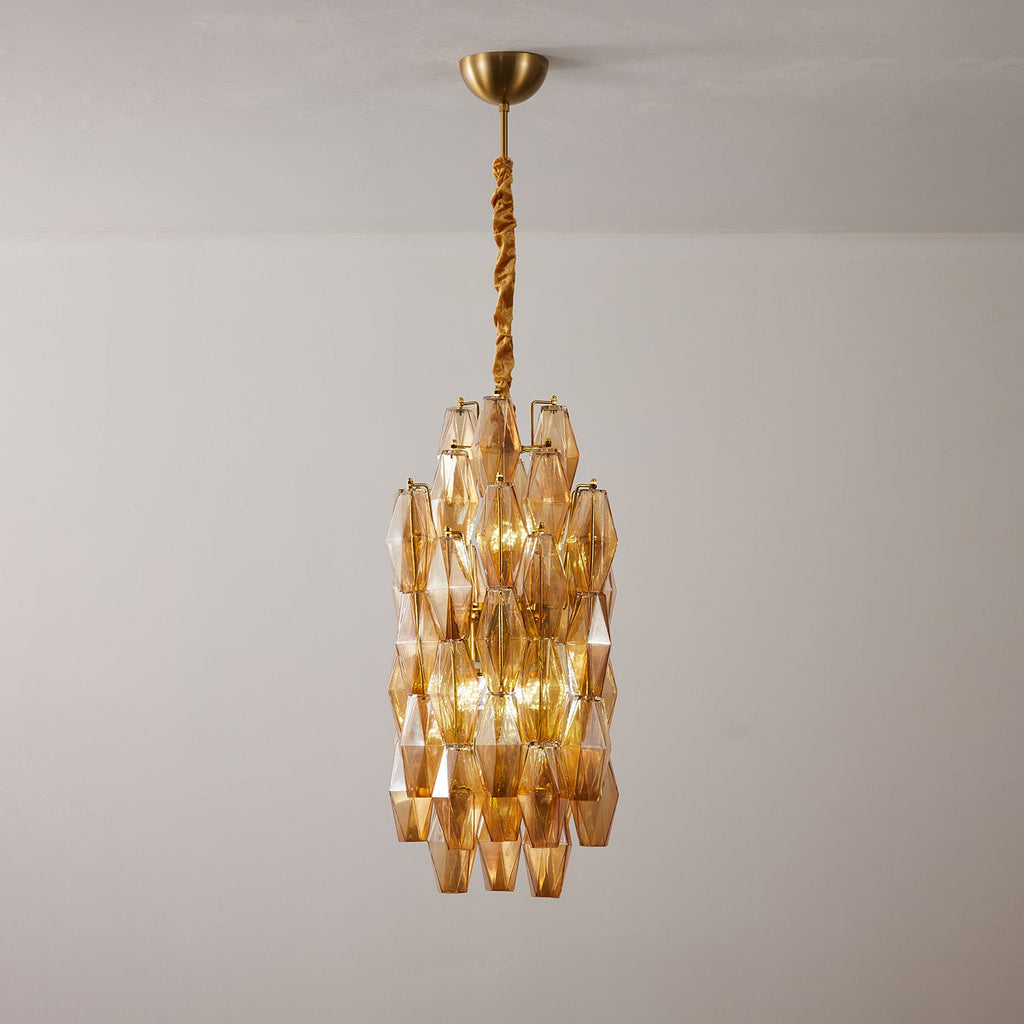 Rectangular Glass Chandelier — Chandelier | Maison Monashee — view 13