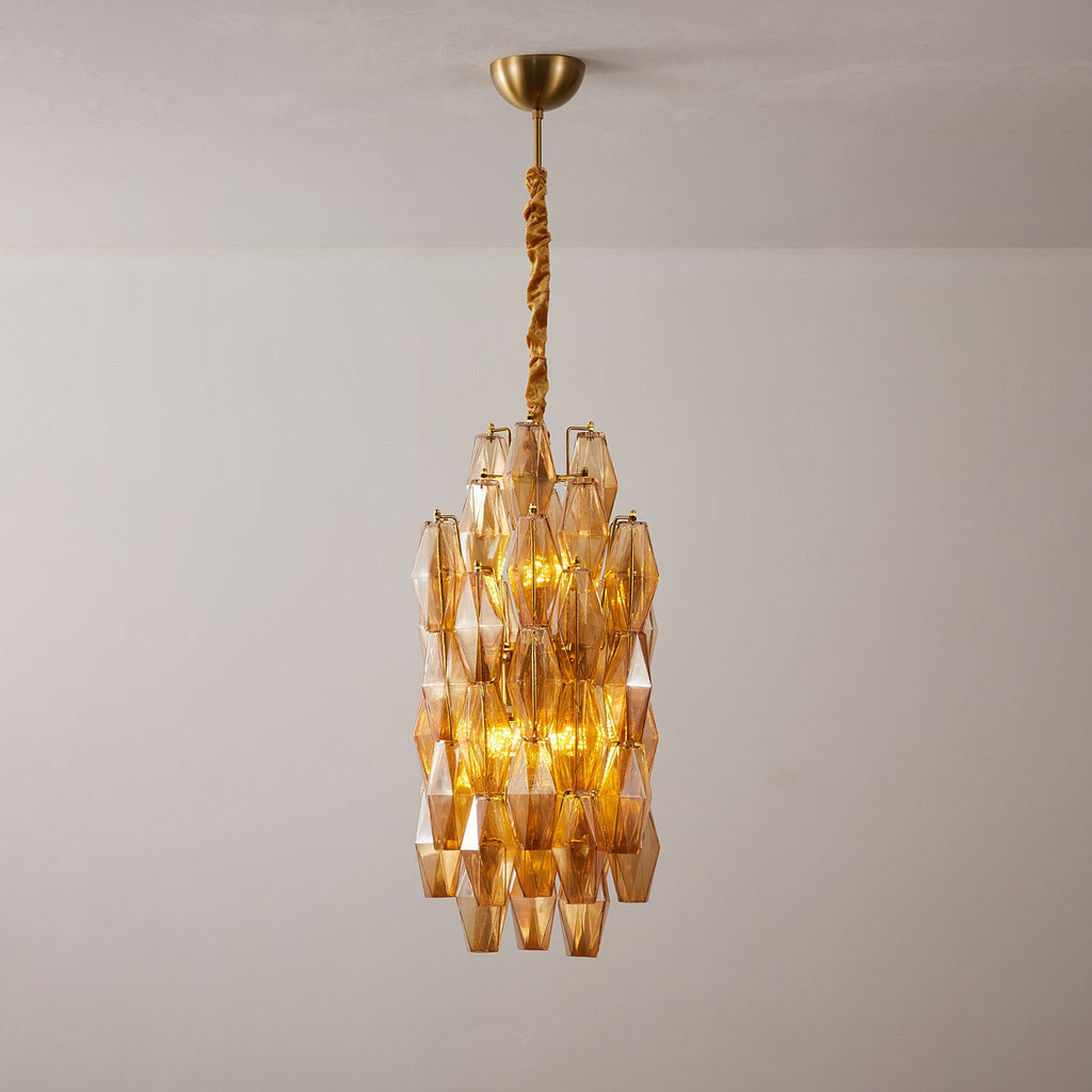 Rectangular Glass Chandelier — Chandelier | Maison Monashee — view 14