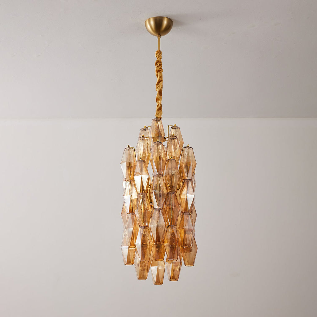 Rectangular Glass Chandelier — Chandelier | Maison Monashee — view 15