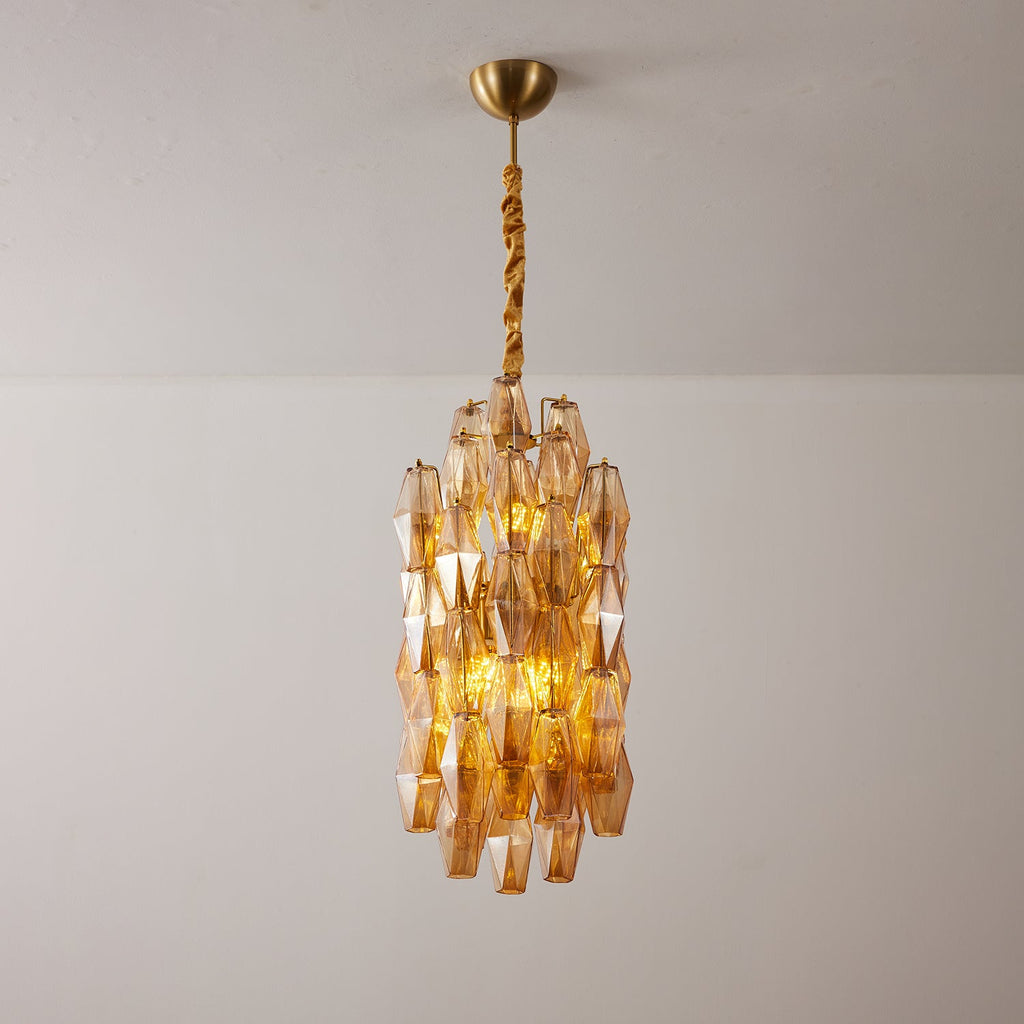 Rectangular Glass Chandelier — Chandelier | Maison Monashee — view 16
