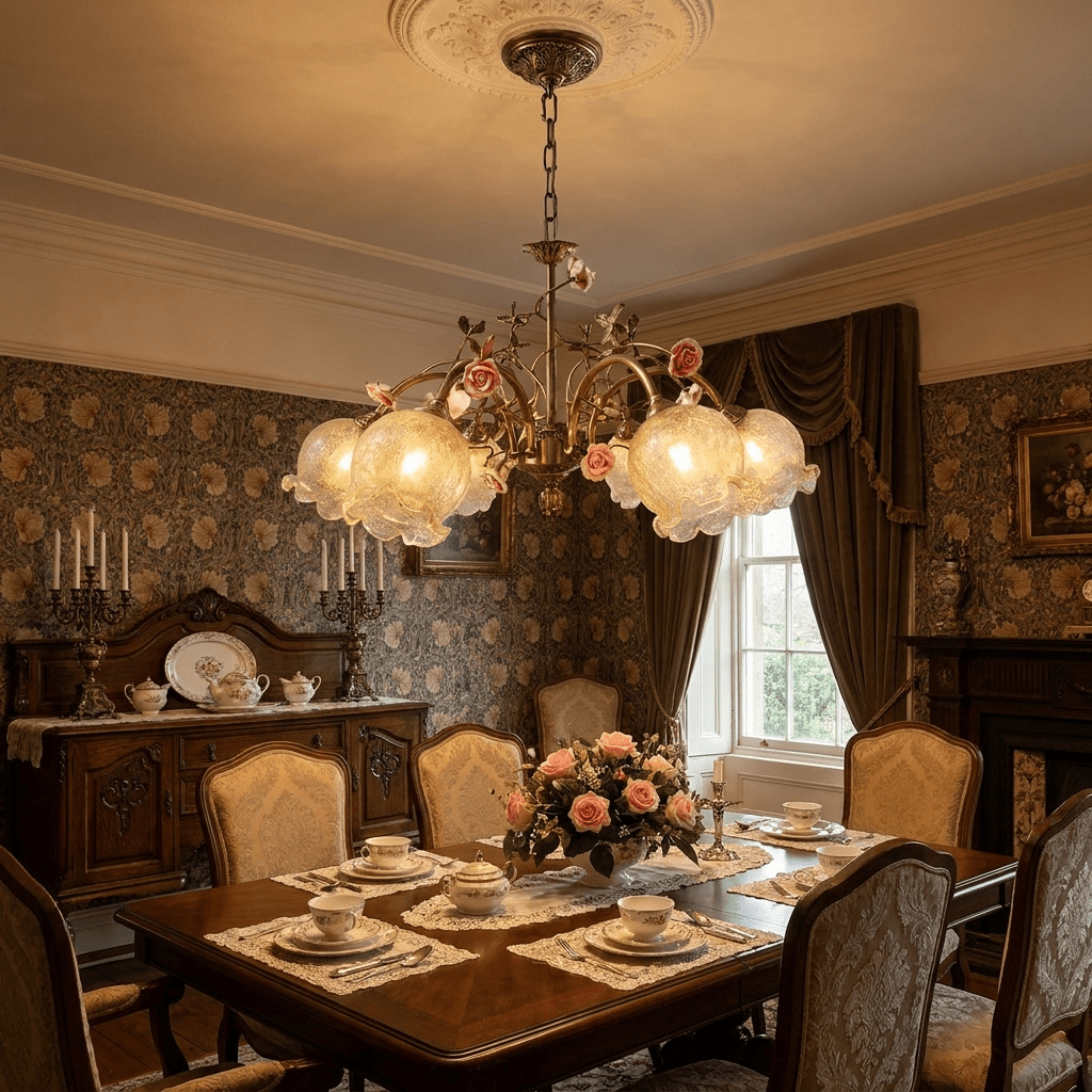 Brass Floral Chandelier — Chandelier | Maison Monashee — view 8
