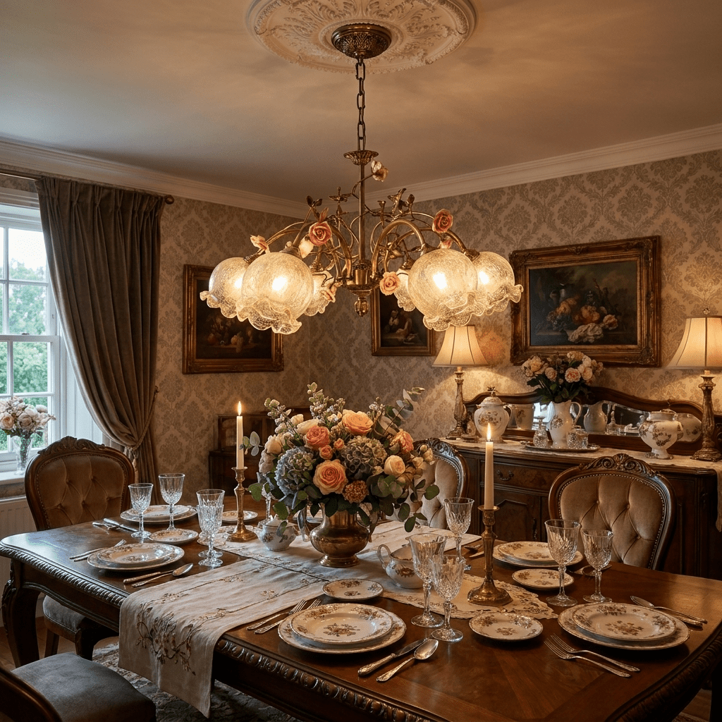 Brass Floral Chandelier — Chandelier | Maison Monashee — view 3