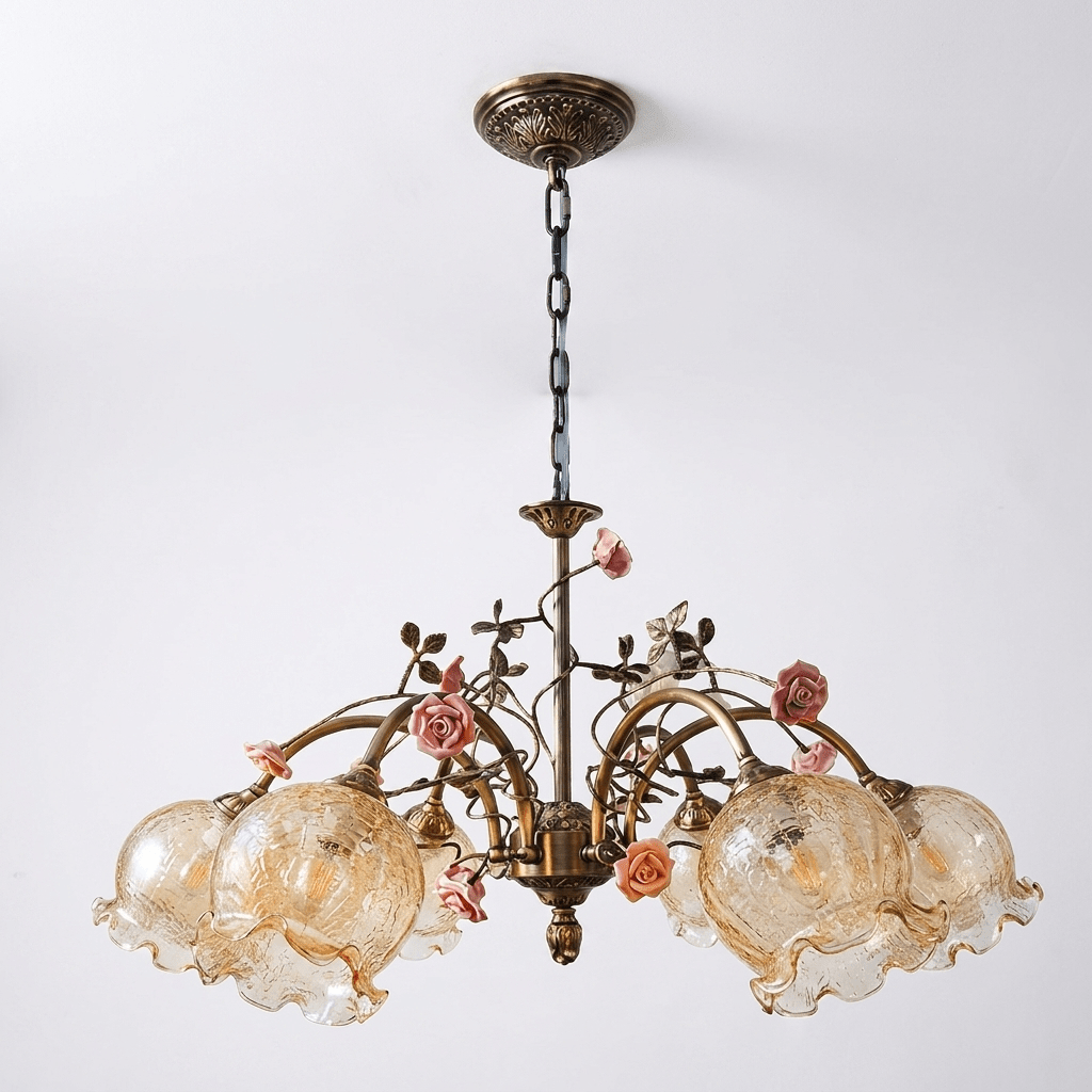 Brass Floral Chandelier — Chandelier | Maison Monashee — view 10