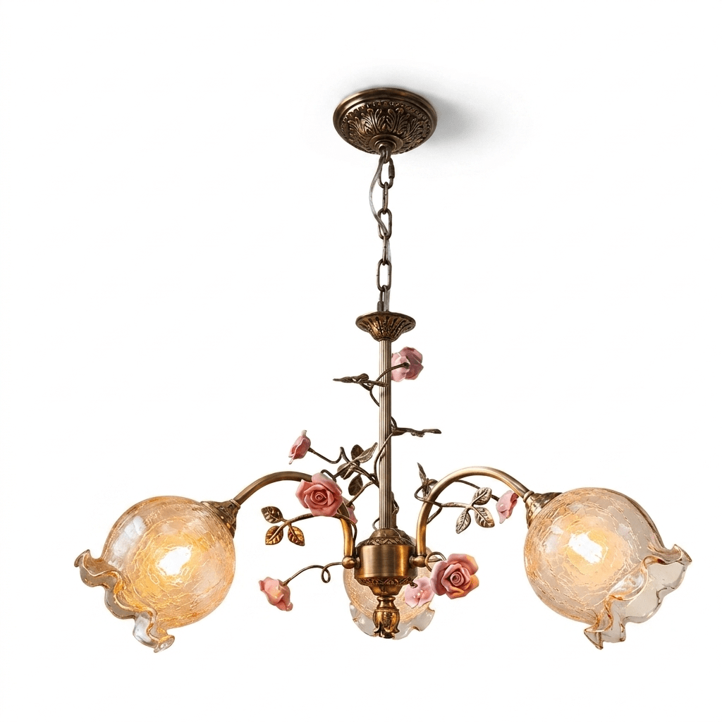 Brass Floral Chandelier — Chandelier | Maison Monashee — view 9