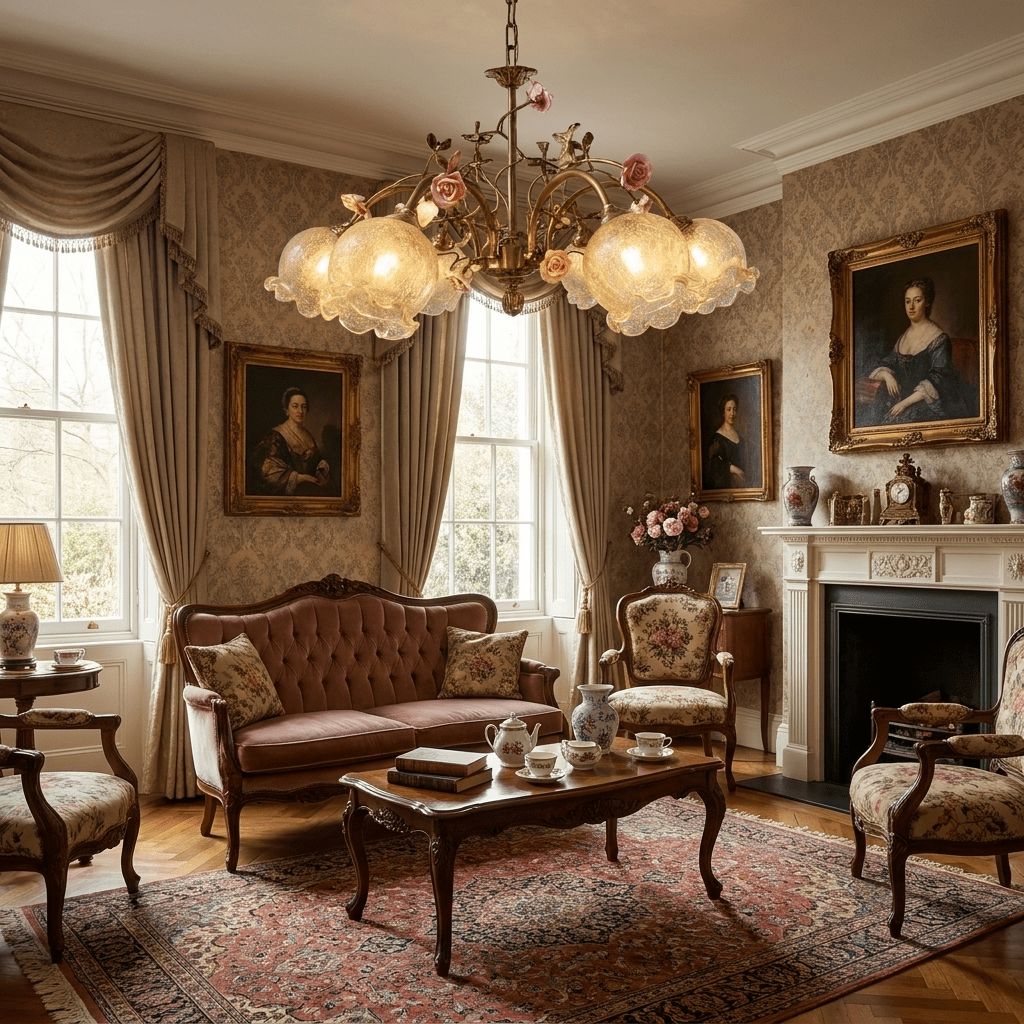 Brass Floral Chandelier — Chandelier | Maison Monashee — view 2