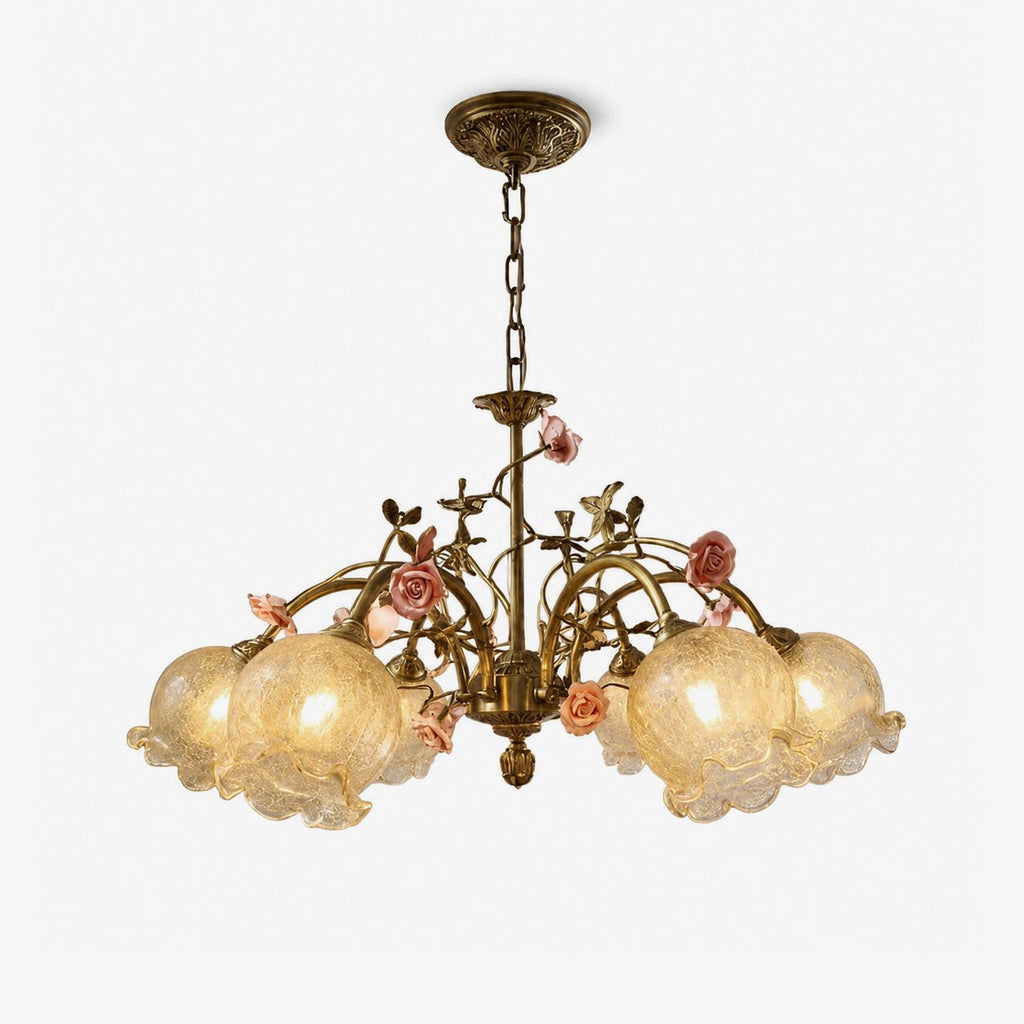 Brass Floral Chandelier — Chandelier | Maison Monashee