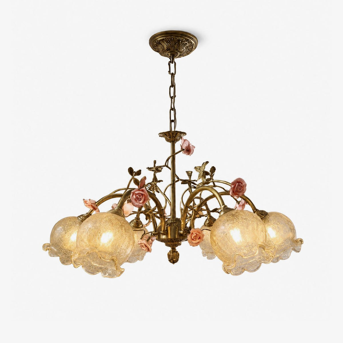 Brass Floral Chandelier — Chandelier | Maison Monashee