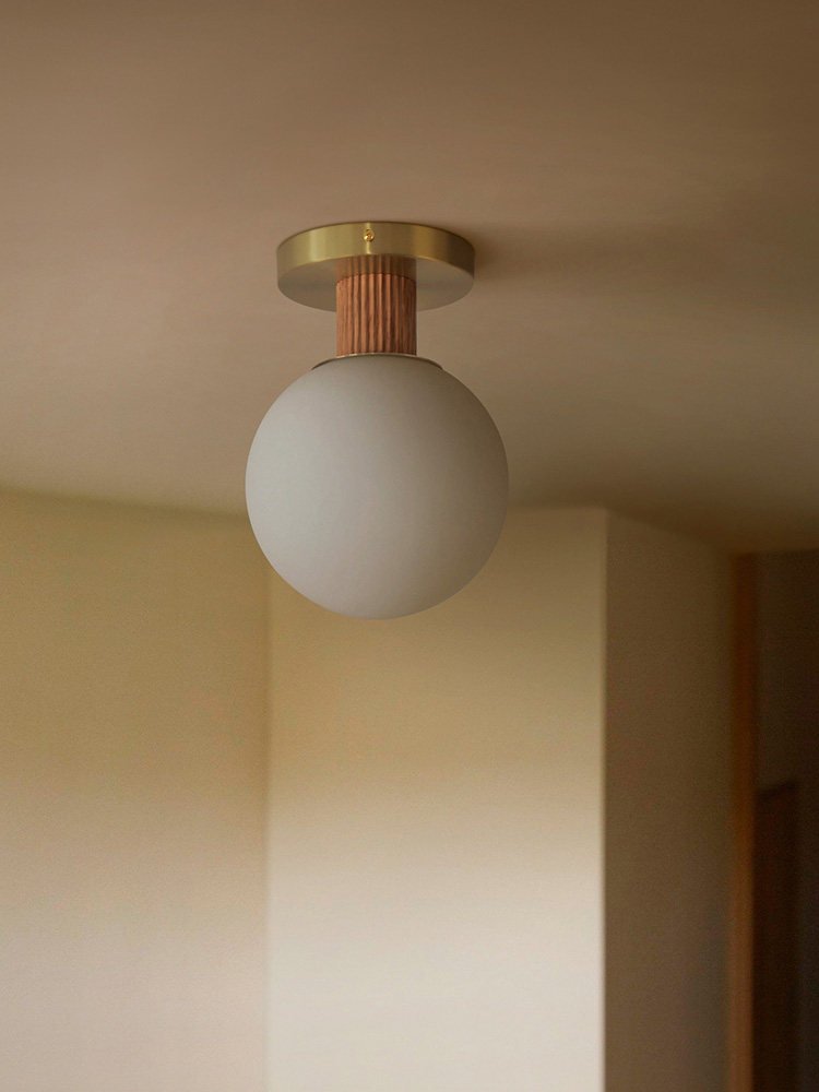 Ribbed Glass Flush Mount — Ceiling Light | Maison Monashee — view 3
