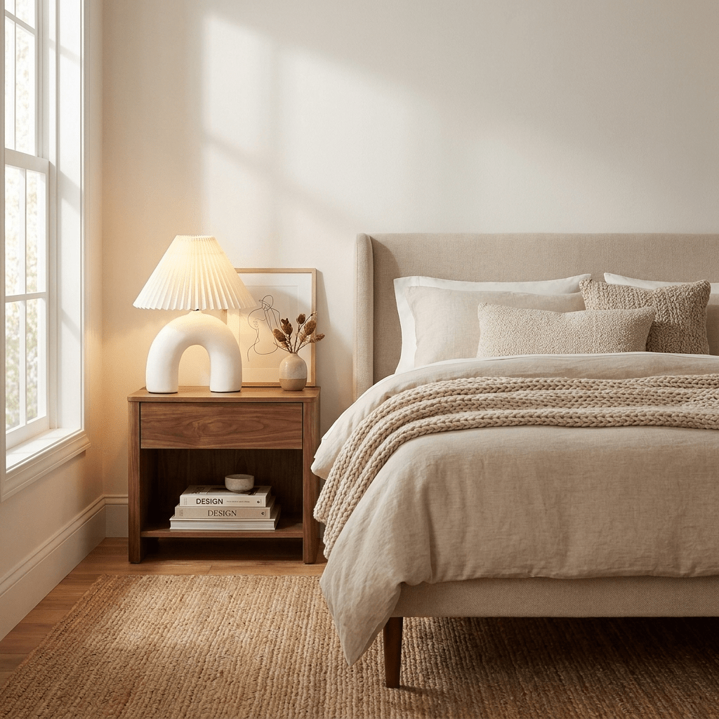 Small White Ceramic Table Lamp — Table Lamp | Maison Monashee — view 5