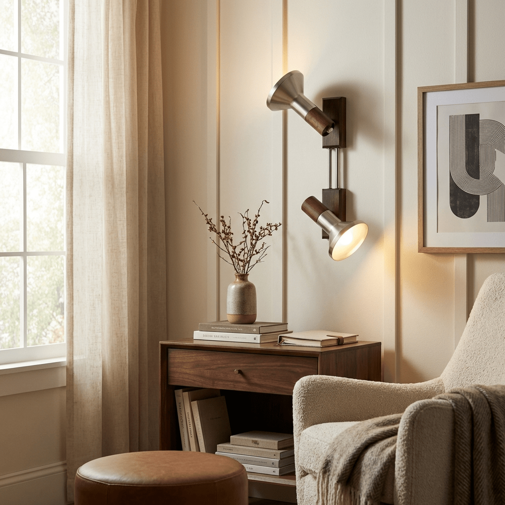 Brushed Nickel Double Sconce — Wall Sconce | Maison Monashee — view 2