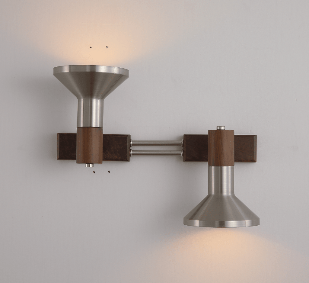 Brushed Nickel Double Sconce — Wall Sconce | Maison Monashee — view 7