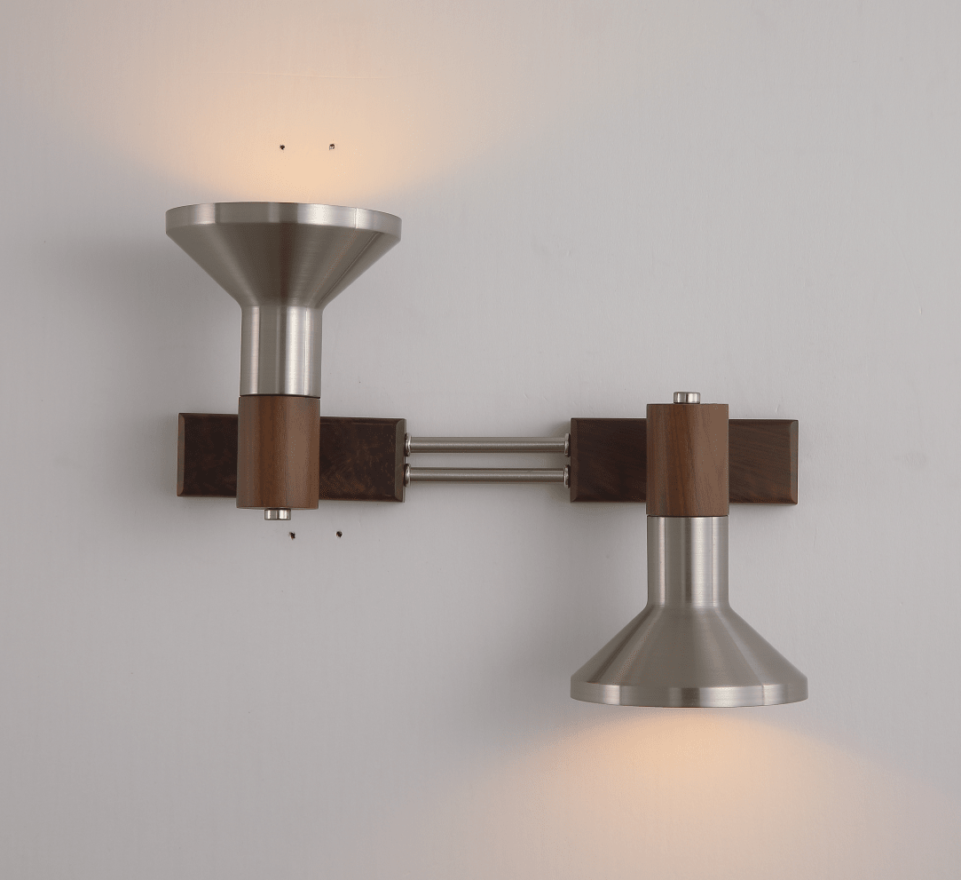 Brushed Nickel Double Sconce — Wall Sconce | Maison Monashee — view 7