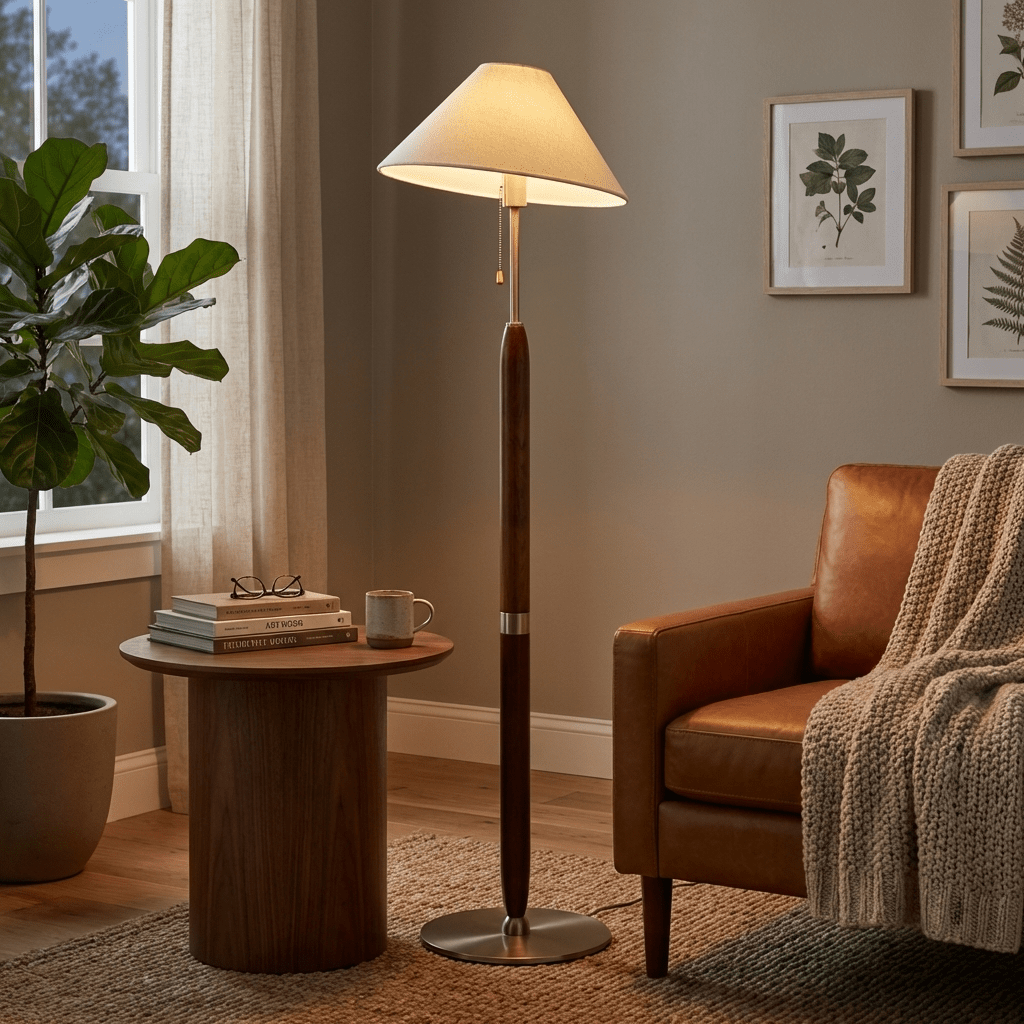 Traditional Wooden Floor Lamp — Floor Lamp | Maison Monashee — view 3