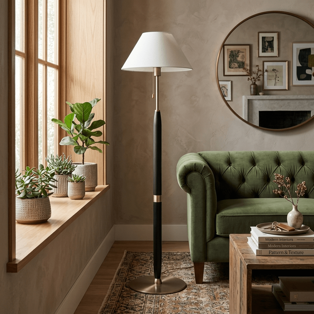 Traditional Wooden Floor Lamp — Floor Lamp | Maison Monashee — view 4
