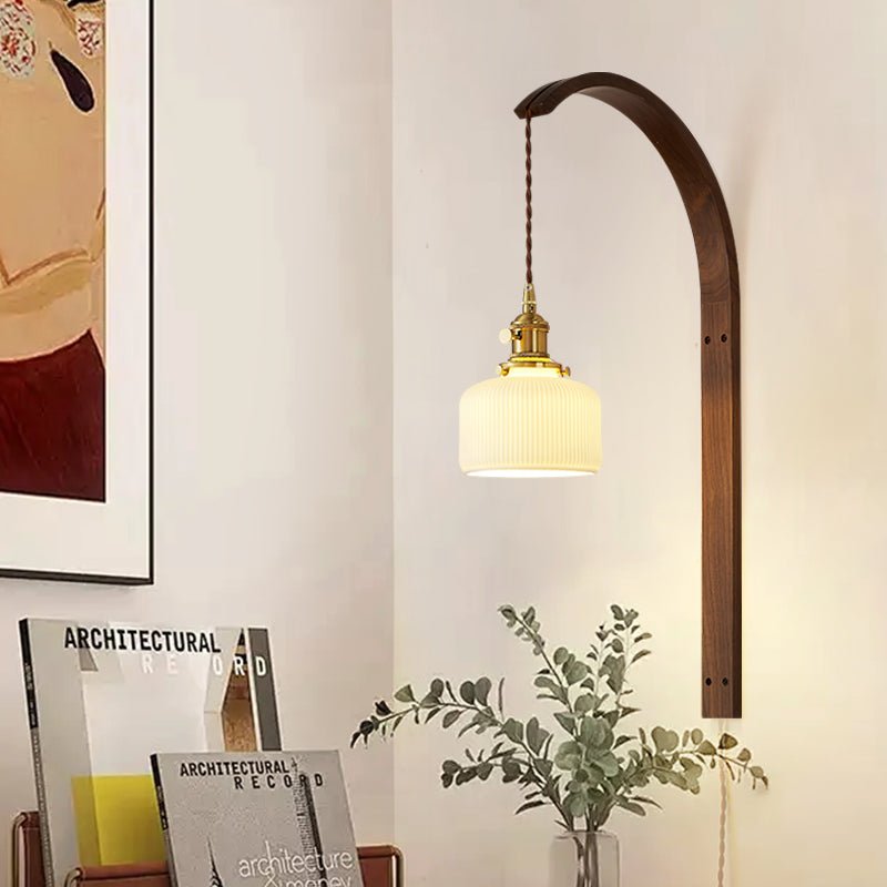 Fluted Milk Glass Sconce — Wall Sconce | Maison Monashee — view 6