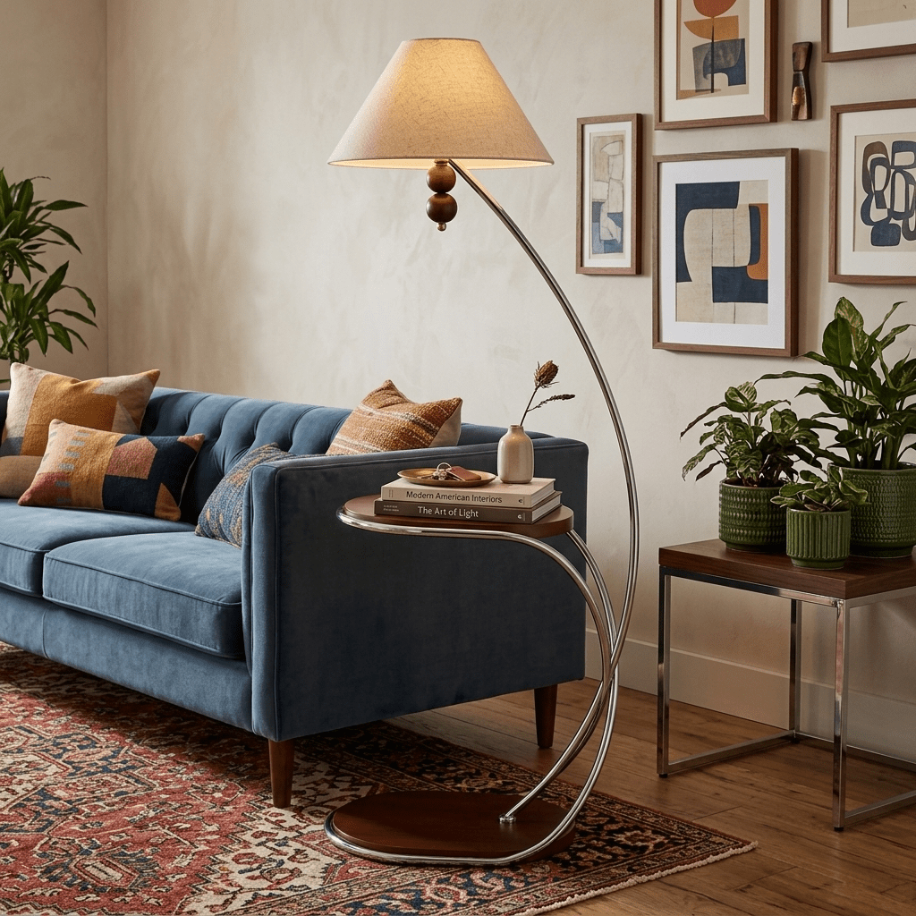 Modern Curved Floor Lamp — Floor Lamp | Maison Monashee — view 3