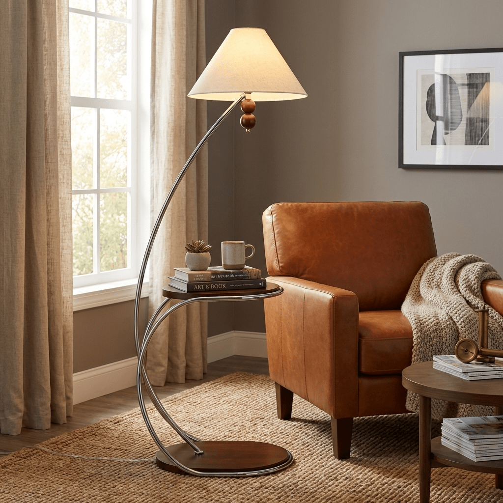 Modern Curved Floor Lamp — Floor Lamp | Maison Monashee — view 4