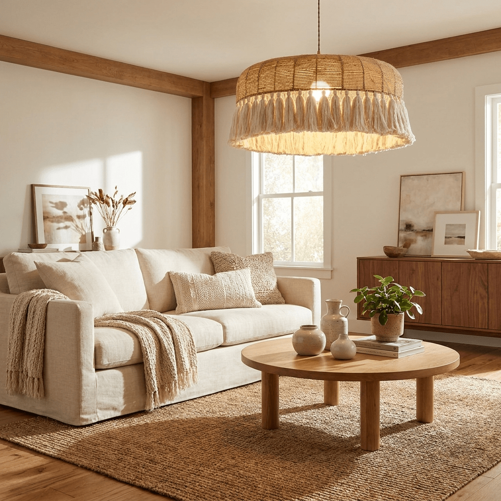 Woven Drum Pendant Light — Pendant Light | Maison Monashee — view 9