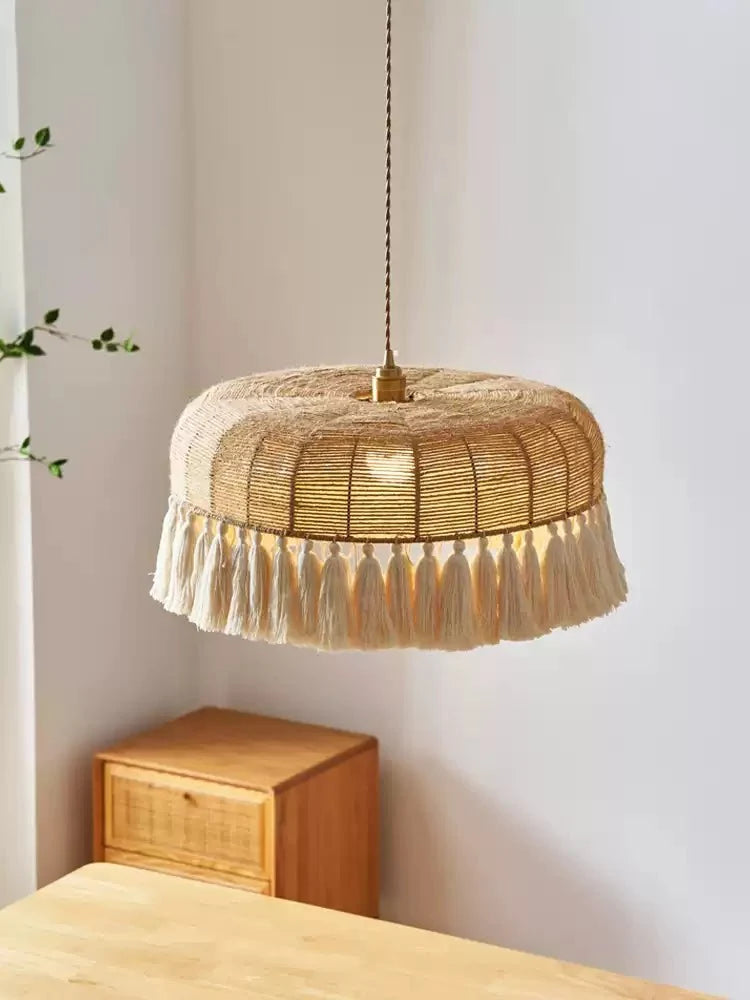 Woven Drum Pendant Light — Pendant Light | Maison Monashee — view 5