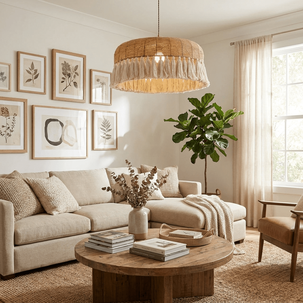 Woven Drum Pendant Light — Pendant Light | Maison Monashee — view 3