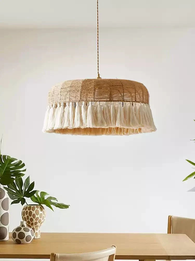 Woven Drum Pendant Light — Pendant Light | Maison Monashee — view 6