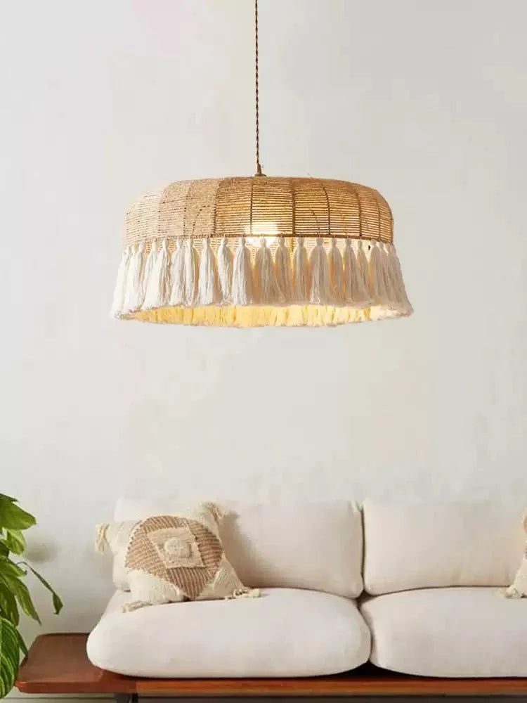 Woven Drum Pendant Light — Pendant Light | Maison Monashee — view 7