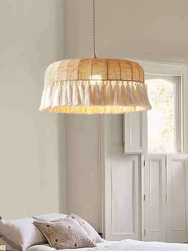 Woven Drum Pendant Light — Pendant Light | Maison Monashee — view 8