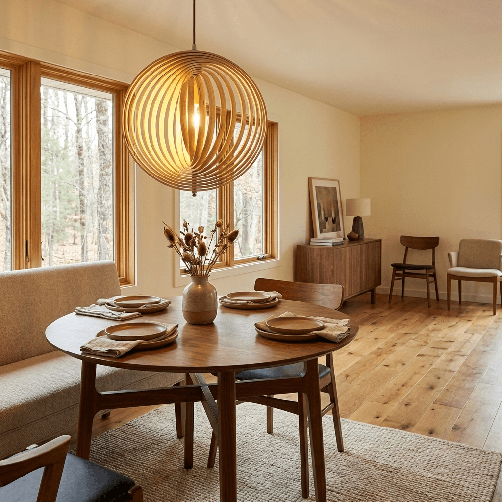 Geometric Wooden Pendant Light — Pendant Light | Maison Monashee — view 3