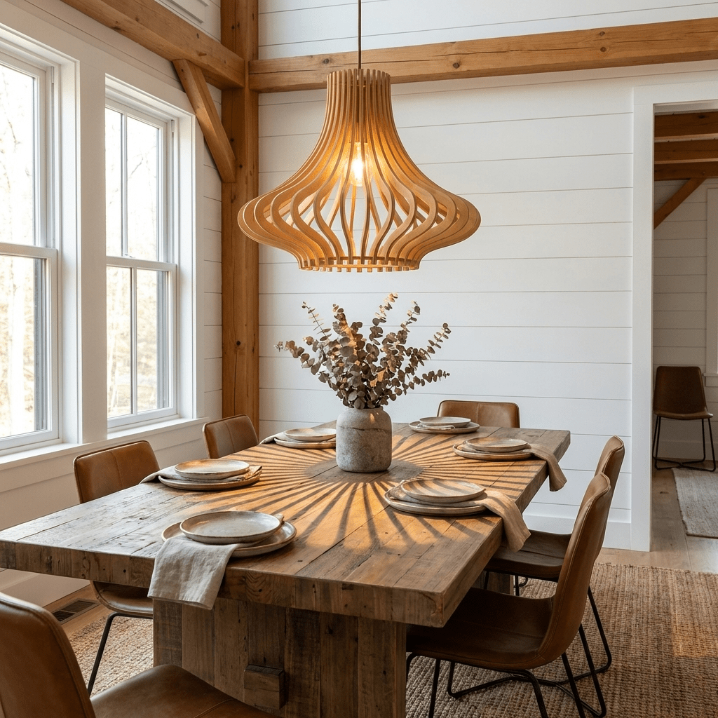 Geometric Wooden Pendant Light — Pendant Light | Maison Monashee — view 5