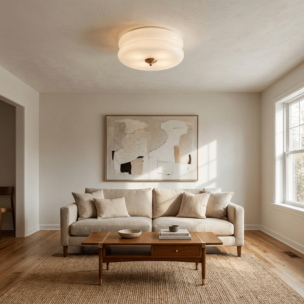 Ribbed Glass Flush Mount Light — Ceiling Light | Maison Monashee — view 7