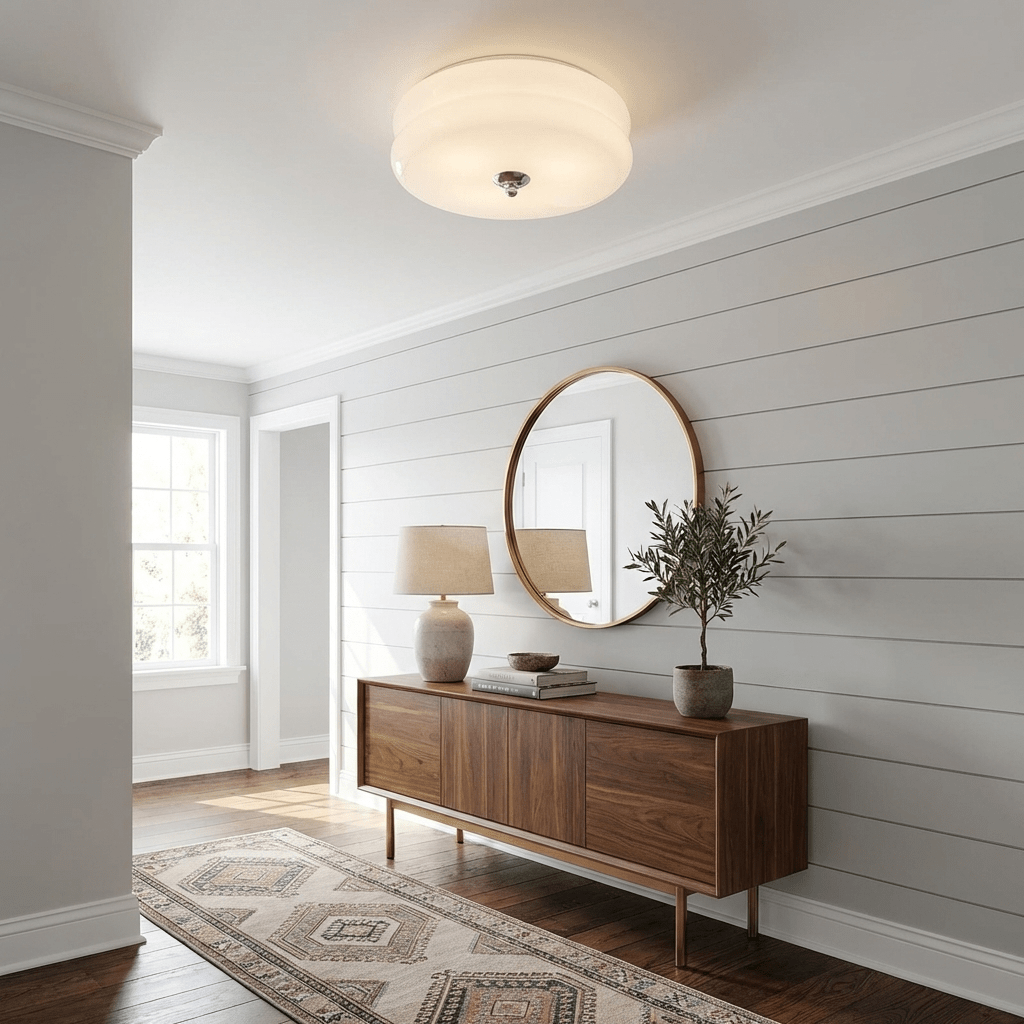 Ribbed Glass Flush Mount Light — Ceiling Light | Maison Monashee — view 9