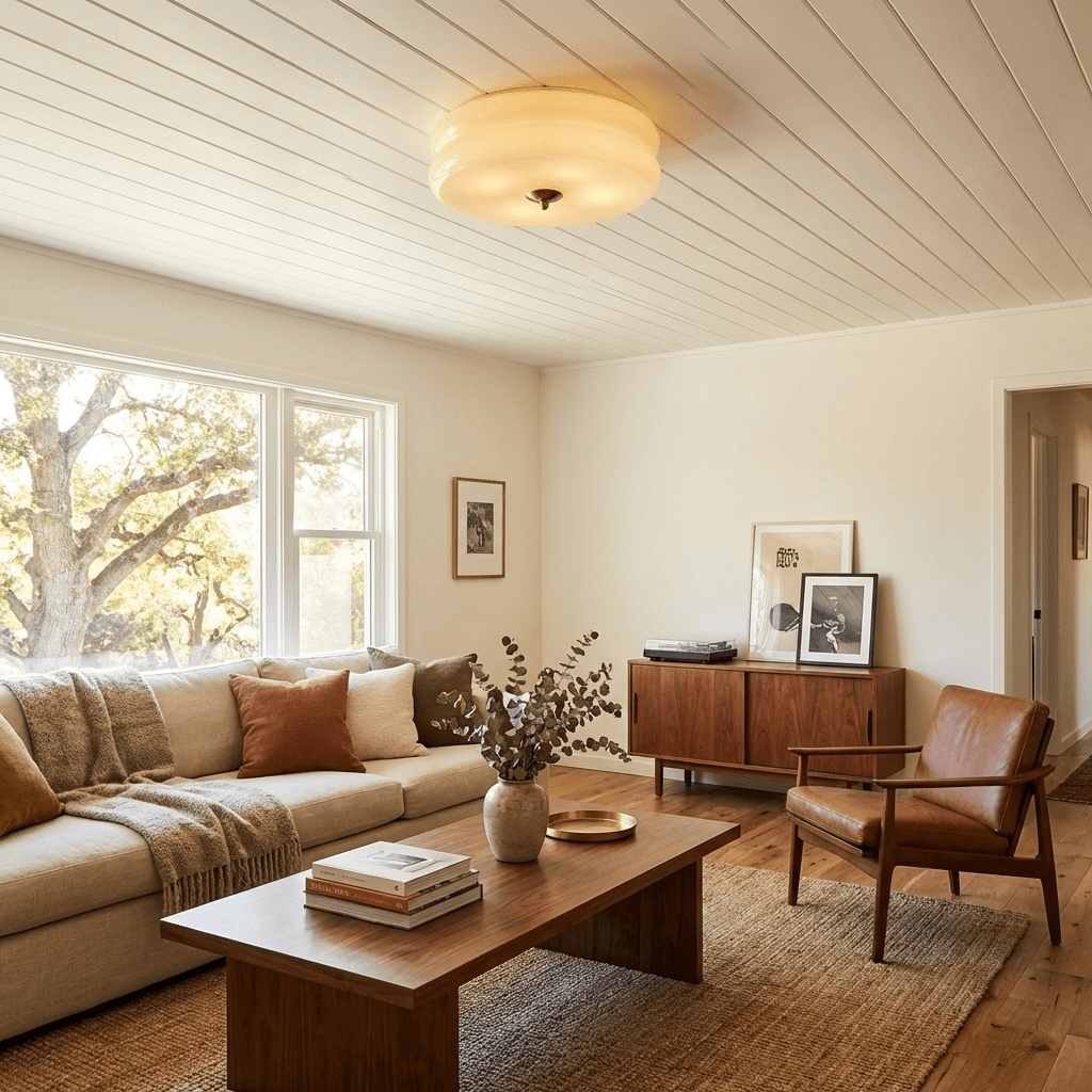 Ribbed Glass Flush Mount Light — Ceiling Light | Maison Monashee — view 6