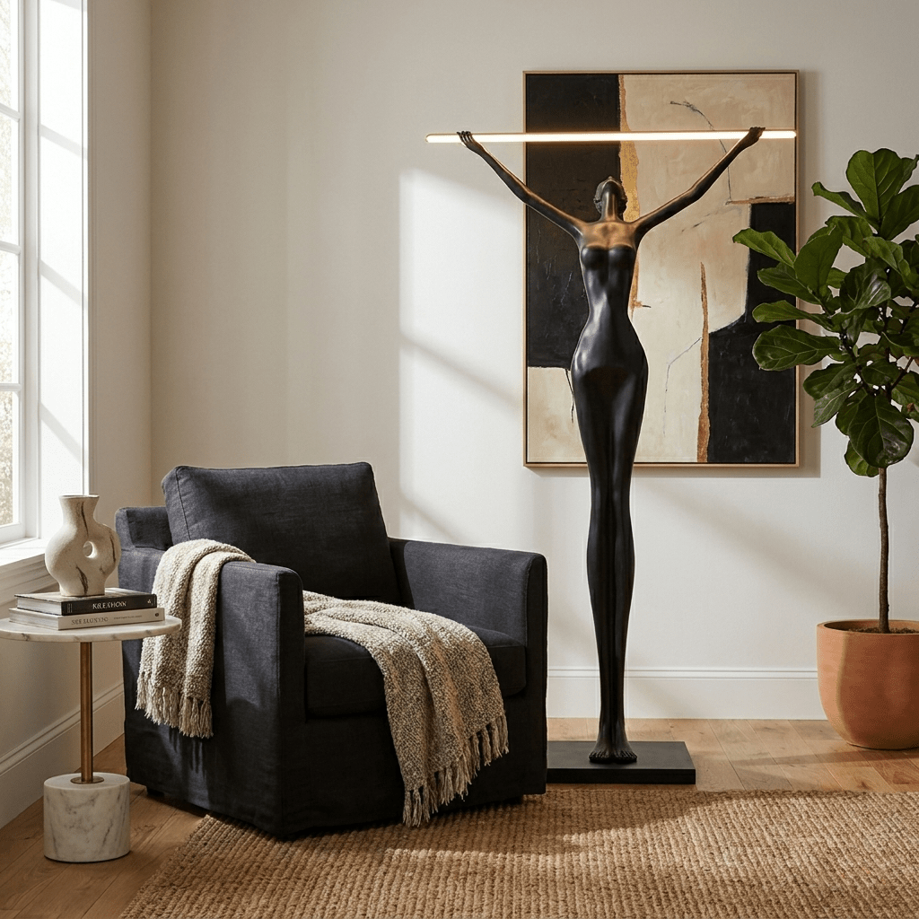 Tall Black Floor Lamp — Floor Lamp | Maison Monashee — view 3