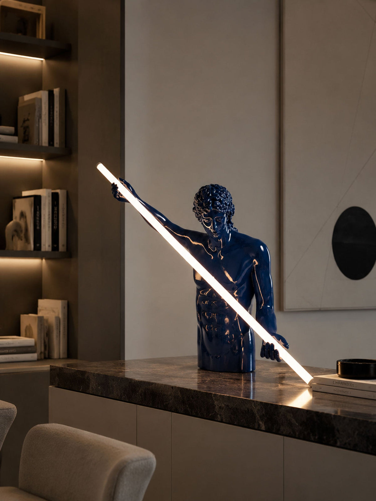 Dark Blue Desk Lamp — Table Lamp | Maison Monashee — view 9