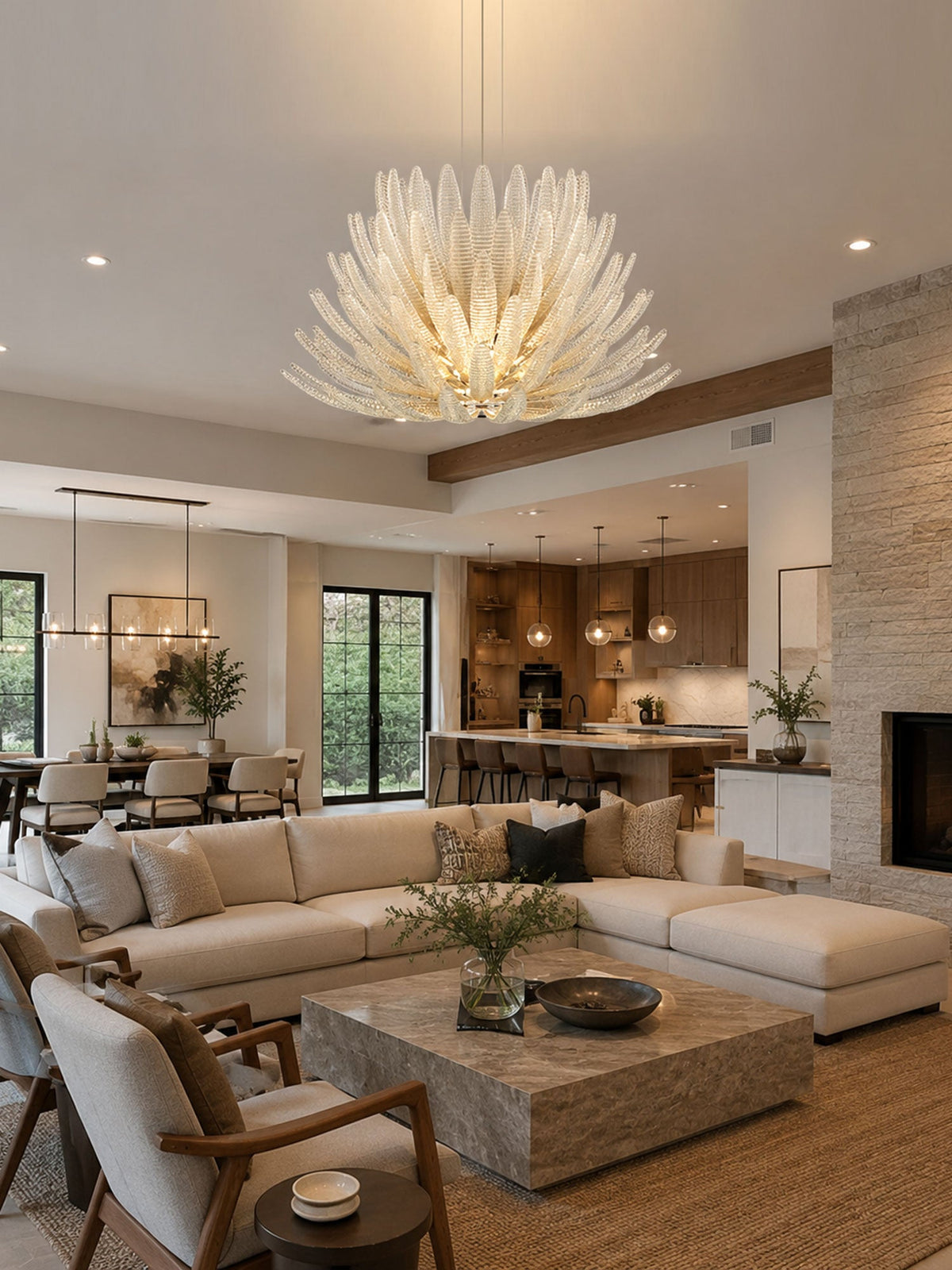 Glass Petal Chandelier — Chandelier | Maison Monashee — view 13