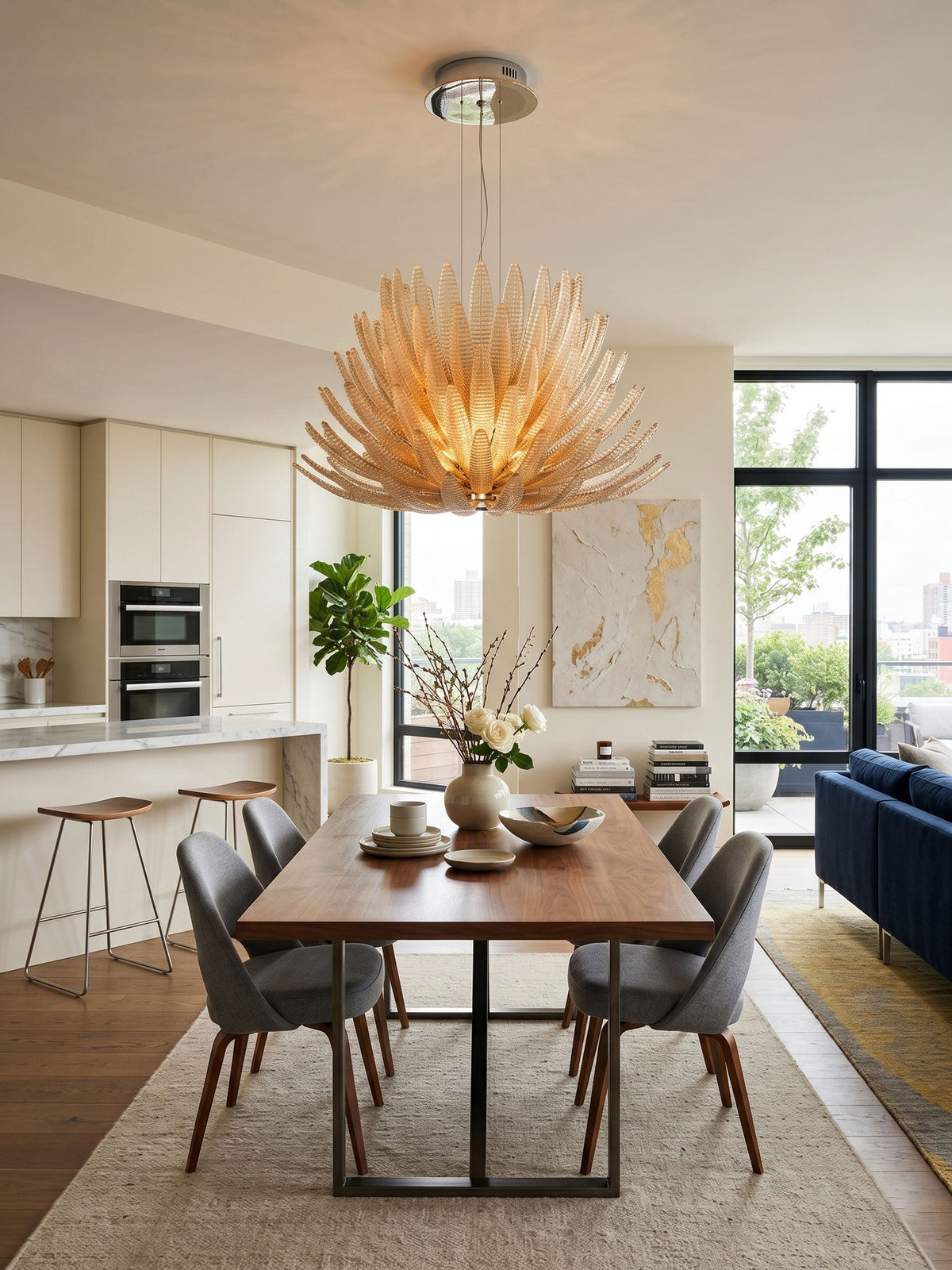 Glass Petal Chandelier — Chandelier | Maison Monashee — view 8