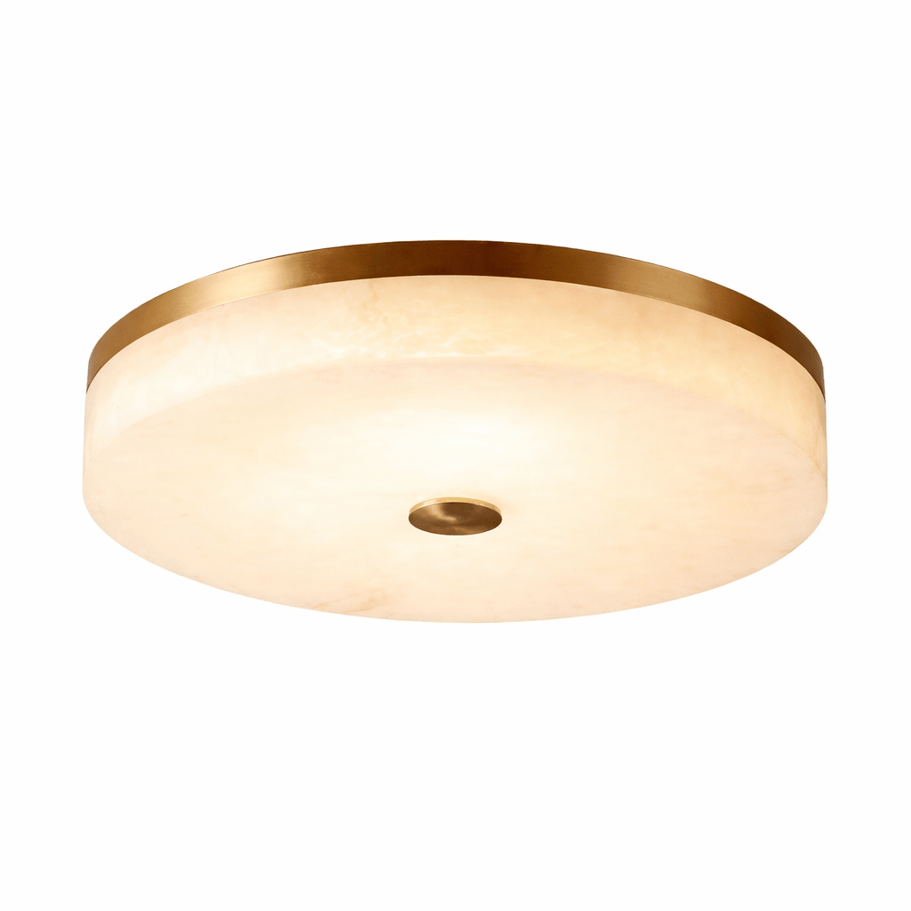 Gold and White Flush Mount Light — Ceiling Light | Maison Monashee — view 5