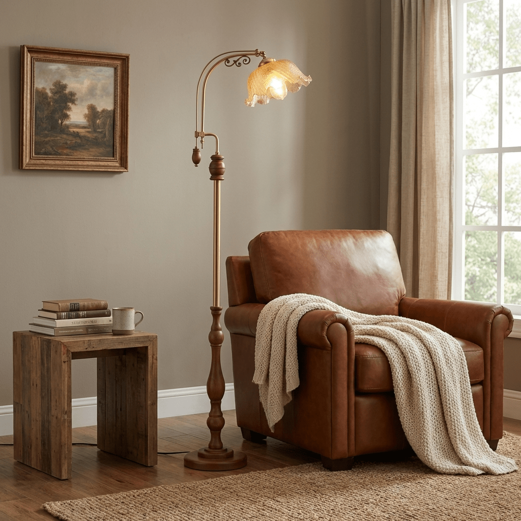 Vintage Glass Floor Lamp — Floor Lamp | Maison Monashee — view 2