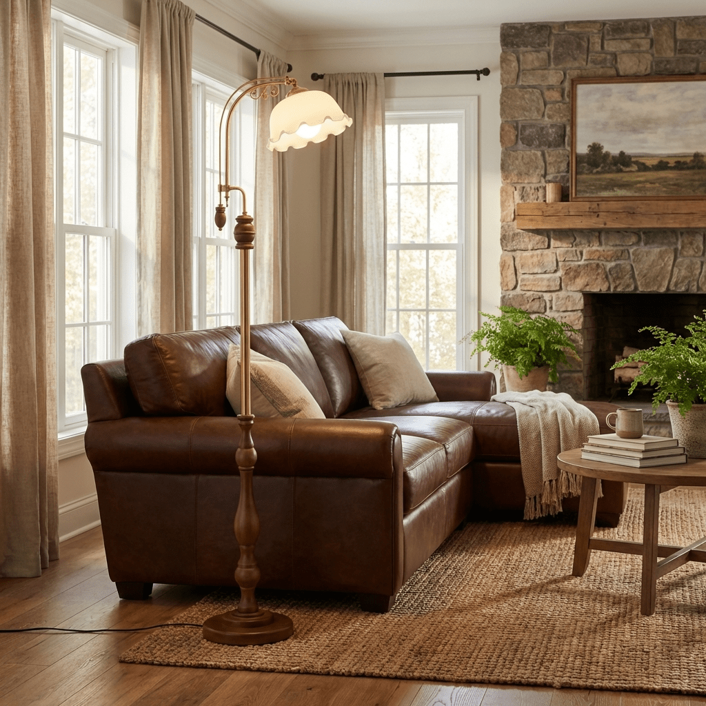 Vintage Glass Floor Lamp — Floor Lamp | Maison Monashee — view 3