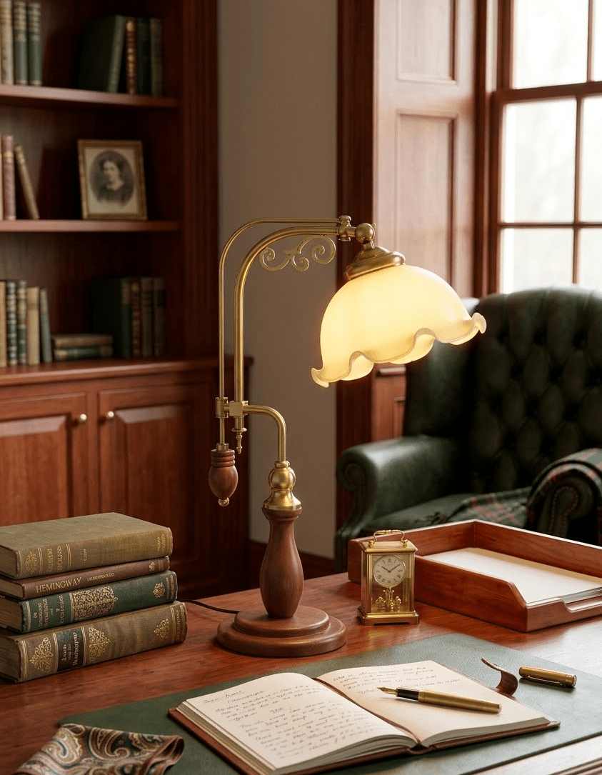 Vintage Gold Desk Lamp — Table Lamp | Maison Monashee — view 9